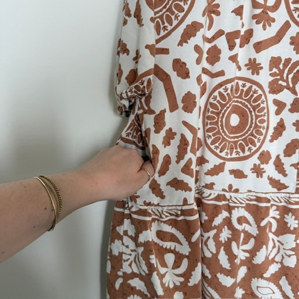 Cato Boho Paisley Pocket Dress XL | Lace Detail | Flowy Cottagecore Style - Picture 4 of 10